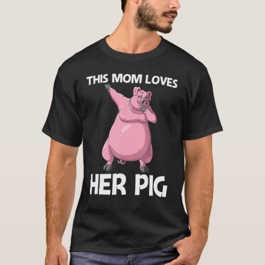 Kute pig voor moeder vee vee t-shirt (Voorkant)