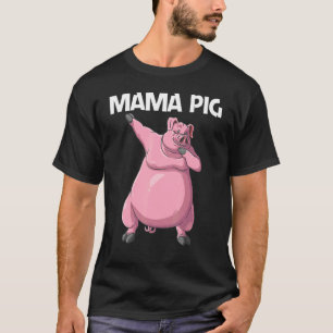 Kute pig voor vrouwelijke mam Vee-voedingsmiddelen T-shirt