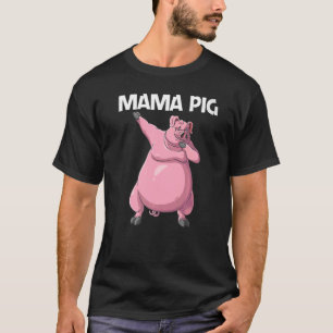 Kute pig voor vrouwelijke mam Vee-voedingsmiddelen T-shirt