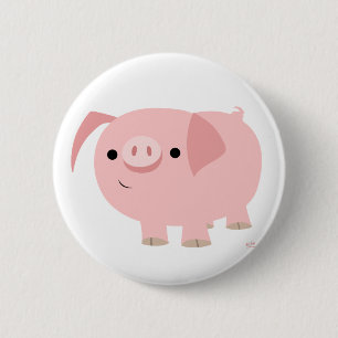Kute piggy-knoppenbadge ronde button 5,7 cm