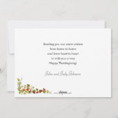 Kute  Pilgrim Girl met Kokerpot Feestdagenkaart (Achterkant)