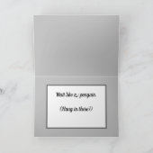 Kute pinguïns, aanmoediging of je eigen woorden kaart (Binnen)