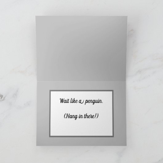 Kute pinguïns, aanmoediging of je eigen woorden kaart (Binnen)