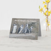 Kute pinguïns, aanmoediging of je eigen woorden kaart (Gele Bloem)