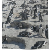 Kute pinguïns op het strand Shower Curtain Douchegordijn (Voorkant)