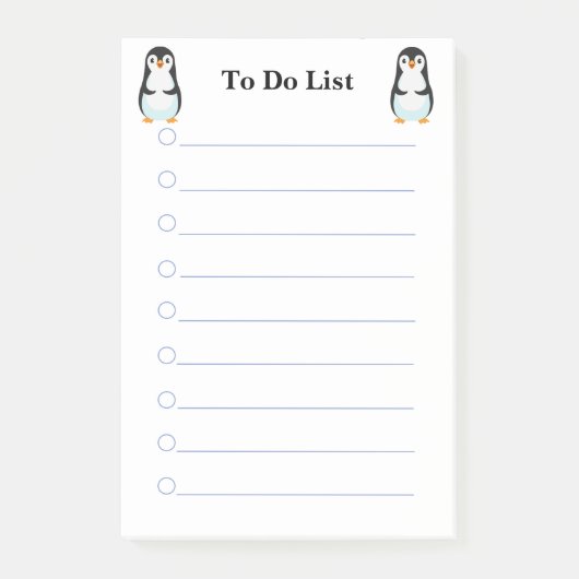 Kute pinguïns op wit met de voering om een lijst u post-it® notes (Voorkant)