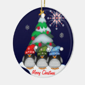 Kute pinguïns, structuur- en aangepaste tekstversi keramisch ornament (Links)