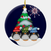 Kute pinguïns, structuur- en aangepaste tekstversi keramisch ornament (Achterkant)