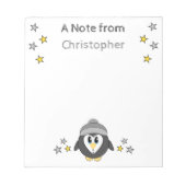 Kute pinguïnsterren en noem grijze kinderen notitieblok (Voorkant)