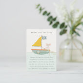 Kute pirate Muis Sailboat Books for Baby shower Informatiekaartje (Staand voorkant)