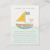 Kute pirate Muis Sailboat Books for Baby shower Informatiekaartje (Voorkant)