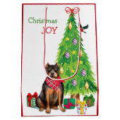 Kute Pit Bull en kerstboom Medium Cadeauzakje (Achterkant)