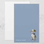 Kute pit bull Puppy Drawing | Jouw namen toevoegen Briefpapier (Voorkant / Achterkant)