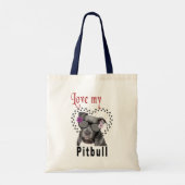 Kute Pitbull Flowered Sunbril Tote Bag (Achterkant)