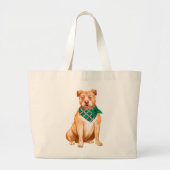 Kute Pitbull Gift Pittie Puppy Dog Pit Bull Grote Tote Bag (Voorkant)
