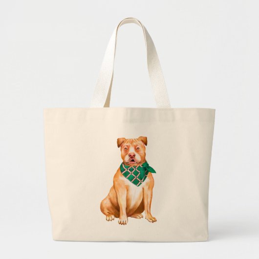 Kute Pitbull Gift Pittie Puppy Dog Pit Bull Grote Tote Bag (Voorkant)