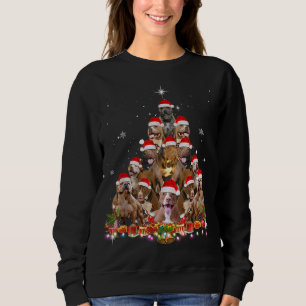 Kute Pitbull kerstboom Dog Santa Xmas T-shirt Fun