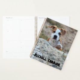 Kute Pitbull Terrier Puppy Calendar Planner