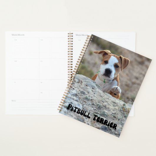 Kute Pitbull Terrier Puppy Calendar Planner (Display)