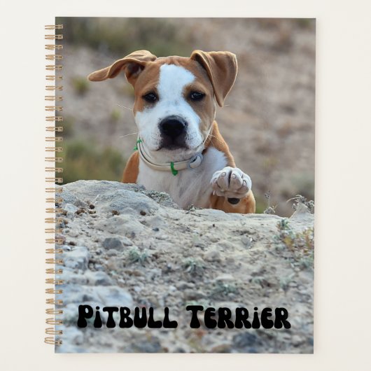 Kute Pitbull Terrier Puppy Calendar Planner (Voorkant)
