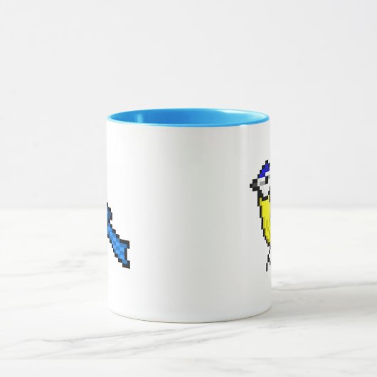 Kute pixel art blauwe stip mok (Midden)