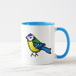 Kute pixel art blauwe stip mok