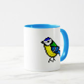 Kute pixel art blauwe stip mok (Voorkant rechts)