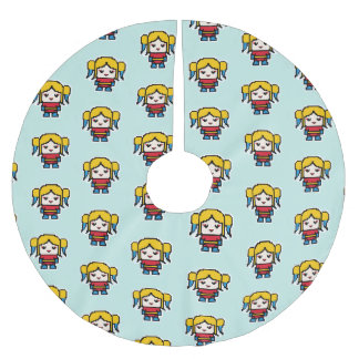 Kute pixeled bad girl gooit kussenzakhorloge kerstboom rok