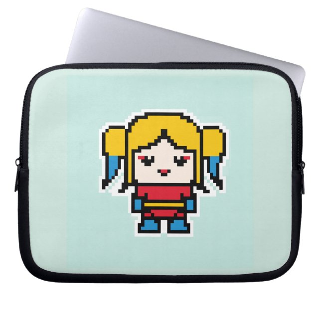 Kute pixeled bad girl gooit kussenzakhorloge laptop sleeve (Voorkant)