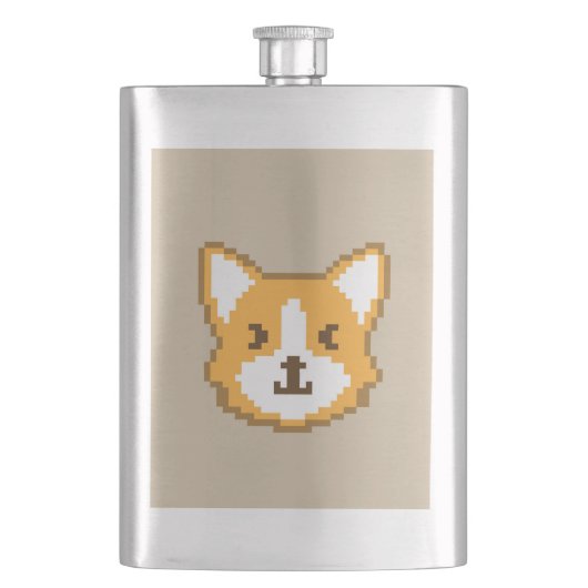 Kute pixeled dog face werpt kussen flacon (Voorkant)