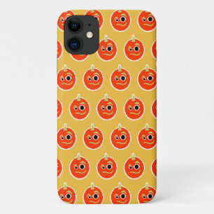 Kute pixelvol oranje monstergezicht werpt kussen Case-Mate iPhone case