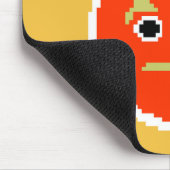 Kute pixelvol oranje monstergezicht werpt kussen muismat (Hoek)