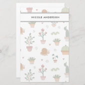 Kute Planten en Succulenten Briefpapier (Voorkant / Achterkant)