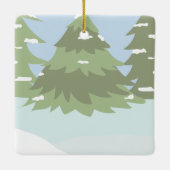 Kute poar Beer en rendier met skis Ornament (Achterkant)