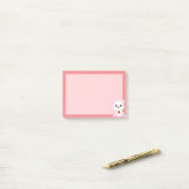 Kute polaire Beer Cartoon op lichtroze Post-it® Notes (Op bureau)