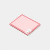 Kute polaire Beer Cartoon op lichtroze Post-it® Notes (Schuin)