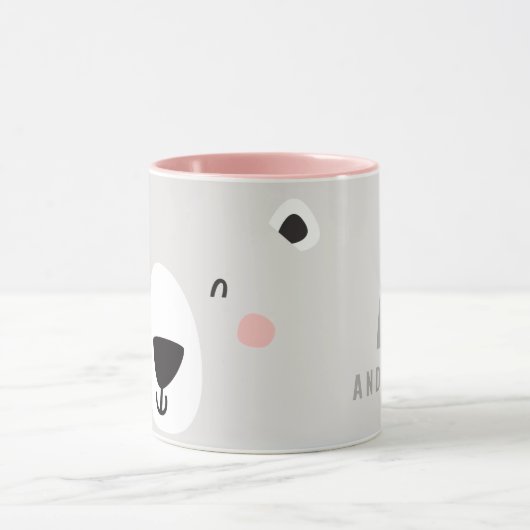 Kute polaire beer gepersonaliseerde kinderen mok (Midden)