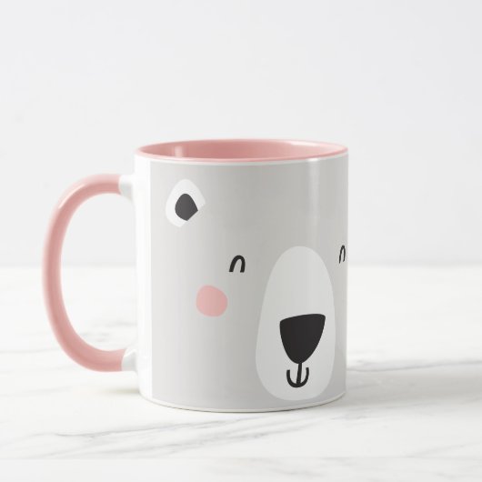 Kute polaire beer gepersonaliseerde kinderen mok (Links)