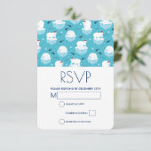 Kute polaire beren in kerstontwerp voor kerstmis i RSVP kaartje (Staand voorkant)