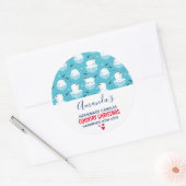 Kute Polaire beren in Santa Hats-kerstkaars Ronde Sticker (Envelop)