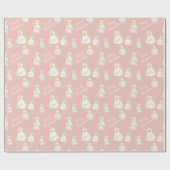 Kute polaire beren Vergroente kerstdrukreuks roze Cadeaupapier (Vlak)