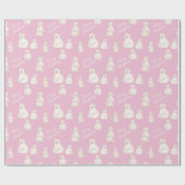 Kute polaire beren Zure kerstroze Cadeaupapier (Vlak)