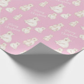 Kute polaire beren Zure kerstroze Cadeaupapier (Hoek)