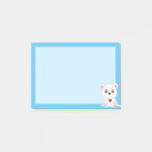 Kute Polar Beer Cartoon op Light Blue Post-it® Notes (Voorkant)