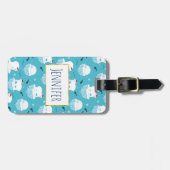 Kute Polar-beren in Santa Hats-kerstpatroon Bagagelabel (Voorkant horizontaal)