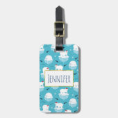 Kute Polar-beren in Santa Hats-kerstpatroon Bagagelabel (Voorkant verticaal)