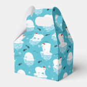 Kute Polar-beren in Santa Hats-kerstpatroon Bedankdoosjes (Achterkant)