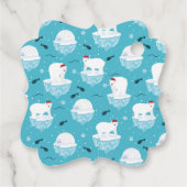 Kute Polar-beren in Santa Hats-kerstpatroon Bedankjes Labels (Achterkant)