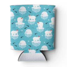 Kute Polar-beren in Santa Hats-kerstpatroon