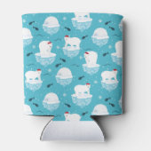 Kute Polar-beren in Santa Hats-kerstpatroon Blikjeskoeler (Achterkant)